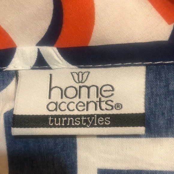 Size 30 x 24 button top closure Pillow shams in orange white and navy - Picture 7 of 7